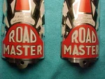 2 Roadmaster Balloon Tire Bicycle Head Badge Name Plate Emblems. Fixed Price $28.00.