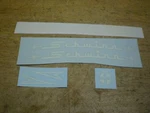 Complete Schwinn Approved Lil Chik White Bicycle Decal Set. Fixed Price $45.00.