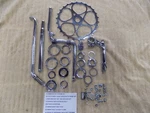 Schwinn Re-chromed Set Sweet Heart Sprocket Crank Kickstand Goose Neck More # 16. Fixed Price $399.99.