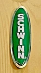 Schwinn Bike, Vintage Style, Head Badge, Green, White, Chrome, Curved New. Fixed Price $30.00.