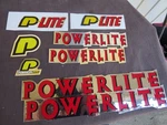 Powerlite Decals Red Yellow Bmx Bicycle Racing Stickers Vintage Nos. Fixed Price $50.00.