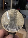 Vintage Cateye RR-280 Round Front Reflector White With Bracket. Fixed Price $12.00.