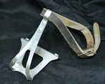 Verma Bicycle Pedal Toe Clip Cup Strap Leather Buckle Aluminum Germany Vintage. Fixed Price $24.95.