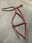 Schwinn Bicycle Frame Vintage 1970 Red Forks Kick Stand Badge L454214.... Fixed Price $99.99.