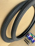 26 X 2.00 All Black Slick Bicycle Street Tires, Inner Tubes Bundle Mtb Bike Duro. Fixed Price $39.95.