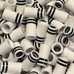 (12) Premium Quality Iron Ferrules White W/ Double Black Rings. Fixed Price $23.99.