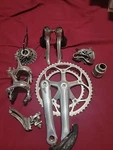 Used Shimano Dura Ace 7700 9 Speed Component Group. Fixed Price $400.00.
