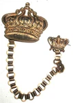 Unmarked Vintage Sweater Clip Double Chain Brooch Pin Guard Crowns. Fixed Price $69.00.