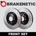 Front Set Brakenetic Premium Slotted Disc Rotors BNP35007.GT. Fixed Price $187.50.
