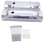 1 Set Shlpdfm Valve Covers Fabricated Silver Polished Aluminum Tall. Fixed Price $126.36.