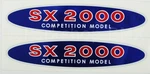 1980 (late) Schwinn SX2000 "oval" Frame Downtube Decals (pair). Fixed Price $29.99.