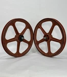 Skyway Tuff Ii Mags Wheels Dark Red Old School Bmx 20 Pair Sealed 16T. Fixed Price $199.00.