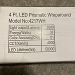 Royal Pacific Lighting 4FT. Led Prismatic Wrap Around Fixture 4217WH. Fixed Price $160.00.