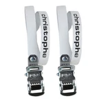 White Leather Zefal Christophe 516 Toe Clip Pedal Straps Retro. Fixed Price $14.65.