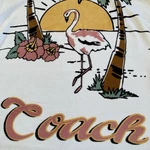 Coach Beach Towel Flamingos Palm Trees Tropical Vacation Euc. Fixed Price $48.00.