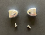 Cinelli Silver Chrome Plastic Toe Strap Buttons W/screws Nos New- 1 Pair. Fixed Price $9.99.