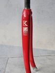 Kestrel Ems Composite Carbon Fork 700C 1" Threaded 243MM Steerer 50MM Red. Fixed Price $250.00.