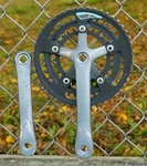 Vintage Sakae Crankset Triple Powering Square Taper Chainring 80S Sr Xct. Fixed Price $34.00.