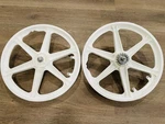 Pair Of 20" Bicycle Mag Wheels Set 6 Spoke White For Gt Dyno Haro Any Bmx Bike. Fixed Price $89.90.