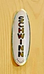 Schwinn Bike, Vintage Style, Head Badge, Black, White, Chrome, Curved New. Fixed Price $32.00.