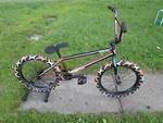 Old School Mid Bmx Hyper Oil Slick Frame Fork Bars Cult Vans Tires & Hub. Fixed Price $1099.99.