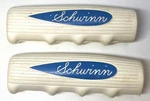New Old Stock Schwinn Chubby White Medium Blue Teardrop Bicycle Grips. Fixed Price $99.99.