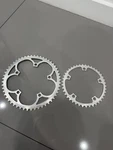 Vintage Suntour 53/42T Chainring Set Bcd 5-BOLT Road Bike Silver Alloy. Fixed Price $59.00.