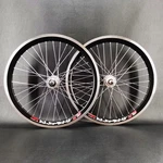 Bmx Wheel Set 20" 36H Chrome Hubs Polished Rims Old School Style Black. Fixed Price $175.74.