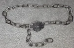 Harley Davidson Motorclothes Belt Heavy Silver- Toned Chain 35" 3" Buckle 1997. Fixed Price $79.99.