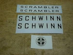 Schwinn Approved Scrambler Bicycle Frame Decal Set Bmx Musclebike &. Fixed Price $40.00.
