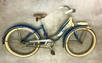 24" Wheel Columbia Step-thru, Gas Tanks, Chrome Chain Guard, Fenders. Fixed Price $250.00.