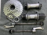 Vintage Shimano Deore Lx M750 9SP Hole Hubset W/11-32 Cassette & Skewers. Fixed Price $40.00.