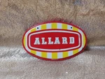 Vintage 50S Allard Logo Tin Badge Plaque Wheaties Cereal Promo Bicycle Plate. Fixed Price $18.75.