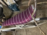 Vintage Schwinn Sting-ray Violet Purple Stripe Seat D-204121 Slik Chik. Fixed Price $200.00.