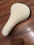 Gt Cheat Code Bmx Bicycle Seat Saddle, 8MM Rails Textured Vinyl, White. Fixed Price $25.00.