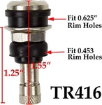 12PC TR416 Chrome Tire Valve Stems Fit .453" & .625" Rim Holes Long 1/2". Fixed Price $16.88.
