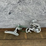 Vintage Suntour Vx Rear Derailleur Set Front Silver Maeda Japan Nos Parts. Fixed Price $79.99.