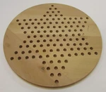 Vintage 80'S Solid Wood Chinese Checkers 11" Dia Round Game Board. Fixed Price $30.00.