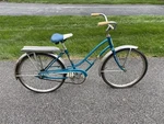 Vintage Western Flyer Bicycle Green Auto Stores Incredible Logo 1965. Fixed Price $345.00.