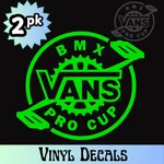 2 Vans "bmx Pro Cup" Vinyl Decal Stickers Old-school Bmx, Race, Freestyle, Air. Fixed Price $9.95.