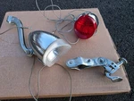Vintage Bicycle Generator Head Light Tail Parts Schwinn Approved Bracket. Fixed Price $49.99.