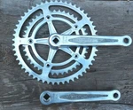 Vintage Nervar Star Crankset 170 Mm English 53/42T, 128 Bcd, France. Fixed Price $69.95.