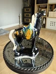 Vintage Chinese Tang San Cai, Reproduction, Tri Glazed, War Horse, Boho Wucai. Fixed Price $29.00.