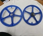 Vintage Bmx Sate-lite Mag-lite Nylon Blue Wheels 20-INCH Old School Coaster. Fixed Price $183.00.
