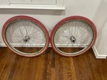 Araya 7X Shimano 26" Bmx Rims/ Red Cyclepro Snakebelly Tires Cruiser Look. Fixed Price $400.00.