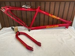 Vintage Racing Om Flyer Cruiser Frame Fork Landing Gear Candy Red Bmx As-is. Fixed Price $200.00.