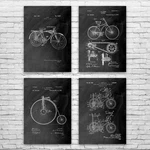 Bicycle Patent Wall Art Set Of 4 Poster, Canvas Framed Bike Decor Garage. Fixed Price $599.95.