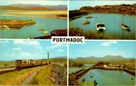 Porthmadog Wales Multi-view Postcard C1950 Estuary Harbour & Ffestiniog Railway. Fixed Price $6.29.