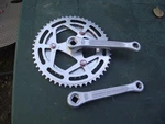 Sr Crankset 165MM Vintage Bike Bicycle Square Taper Double 52 40 Silver. Fixed Price $47.00.