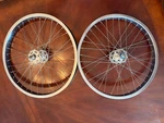 1980S Ukai 7C Wheelset Black Shinny Sides 20X1.75 Suzue Hubs Suntour Freelwheel. Fixed Price $385.00.